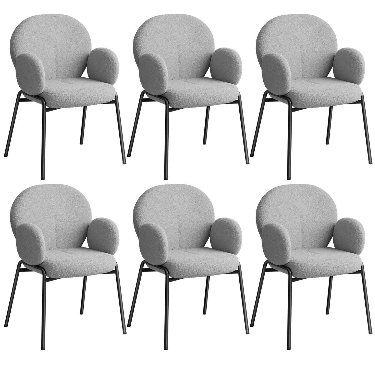 STUHL 6er Set Scandi Belastbarkeit 120 kg 61 5 x 62 x 90 - Hellgrau, Kunststoff (62/90/61.5cm) - tectake