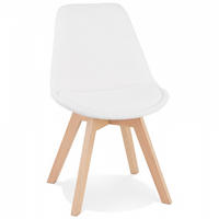STUHL Weiß 48x82x56cm - Eichefarben/Weiß, Holz/Textil (48/82/56cm) - AlterEgo