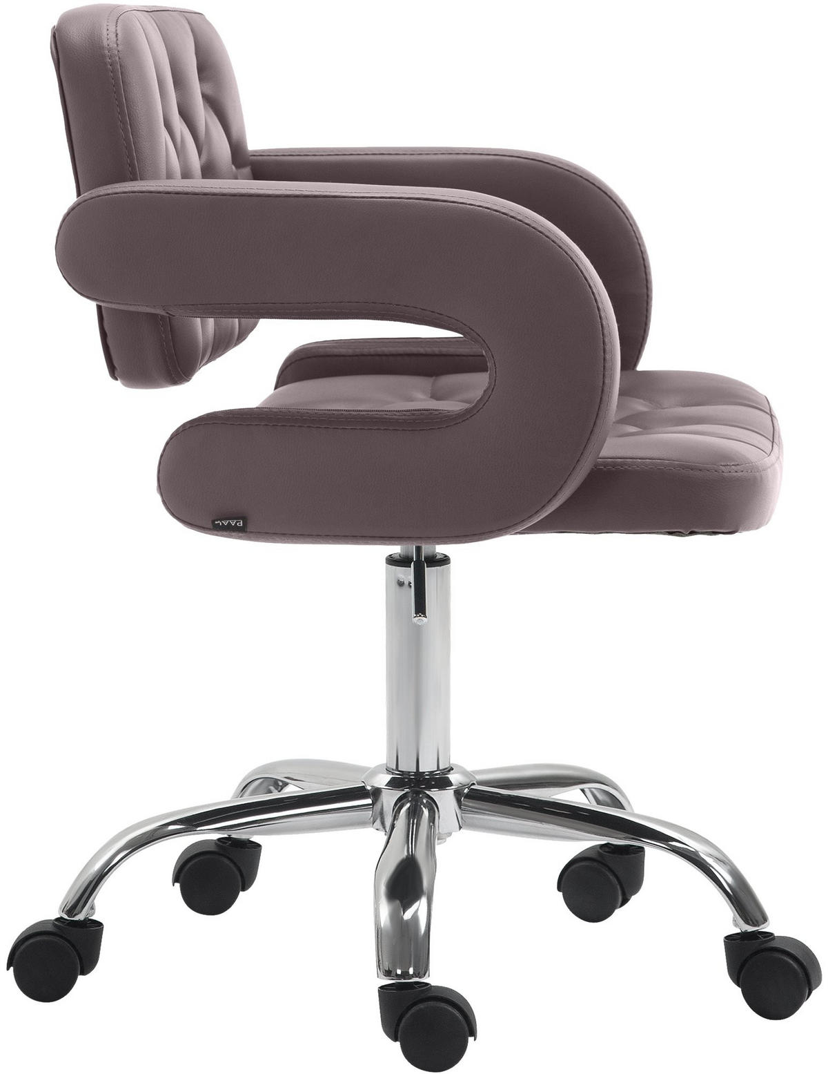 DREHSTUHL Lederlook braun - Chromfarben/Braun, Textil/Metall (62/78/55cm) - CLP