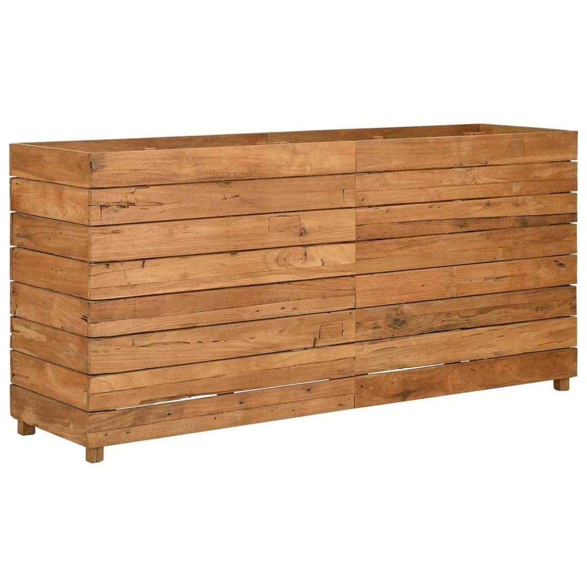 HOCHBEET 150x40x72 cm Teak Altholz und Stahl - Braun, Holz (150/72/40cm) - furnicato