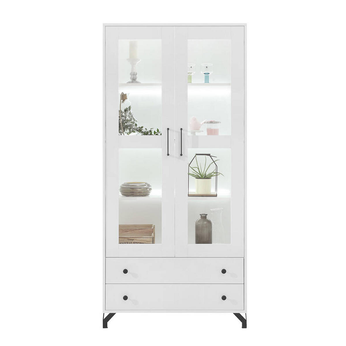 WOHNZIMMER Set – BERGEN System – Weiß - Weiß, Holzwerkstoff (90/190/40cm) - hi-markt