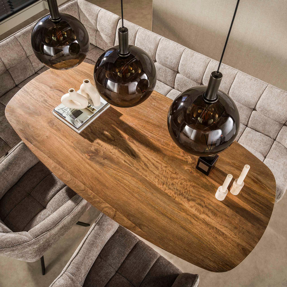 ESSZIMMERTISCH Wave Beige 90/180/77 cm - Braun, Holz (90/180/77cm) - Hoyz Collection