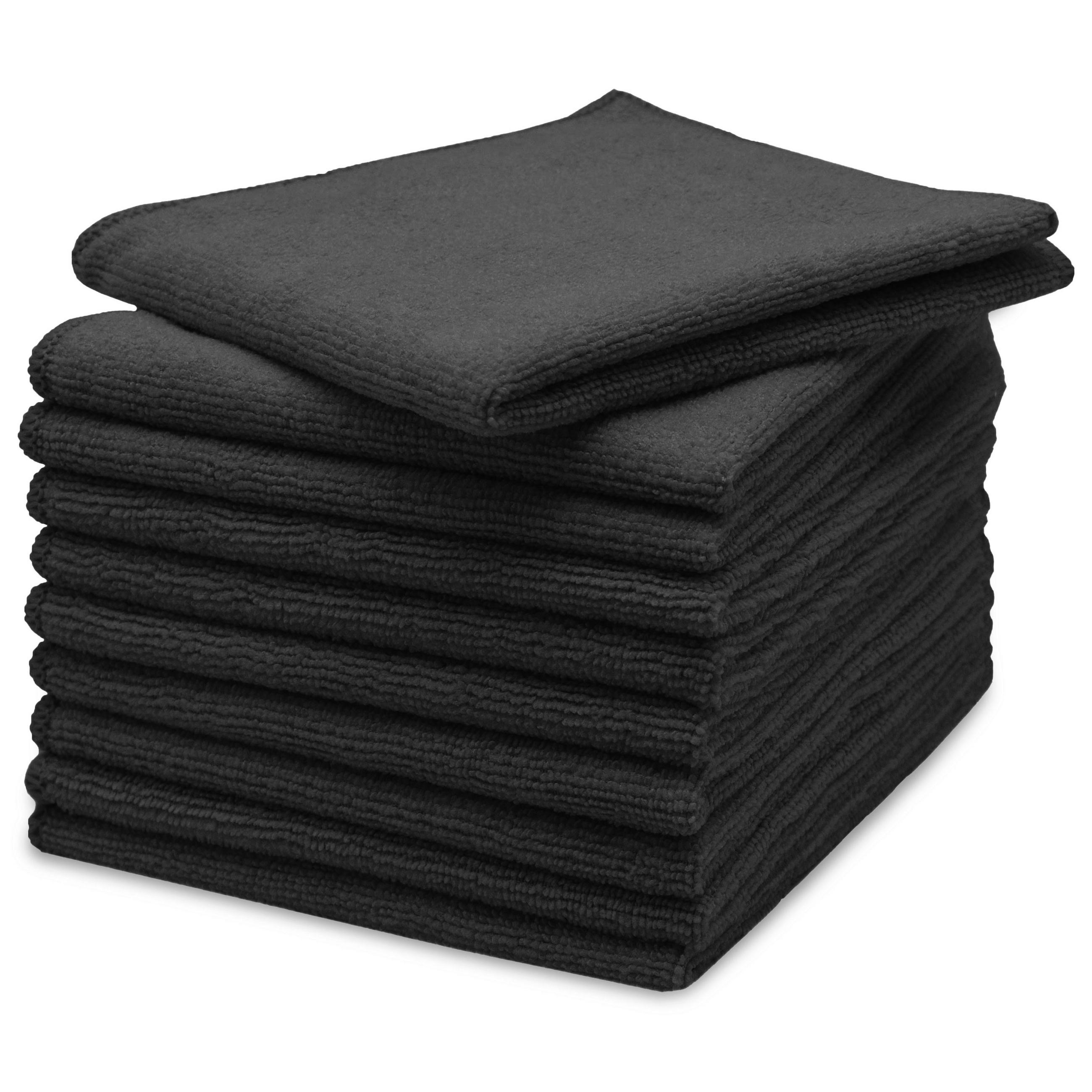 REINIGUNGSTÜCHER, 10er-Set, 40x40 cm, 80% Polyester, 20% Polyamid, Schwarz - Schwarz, Textil (40/40cm) - Zollner
