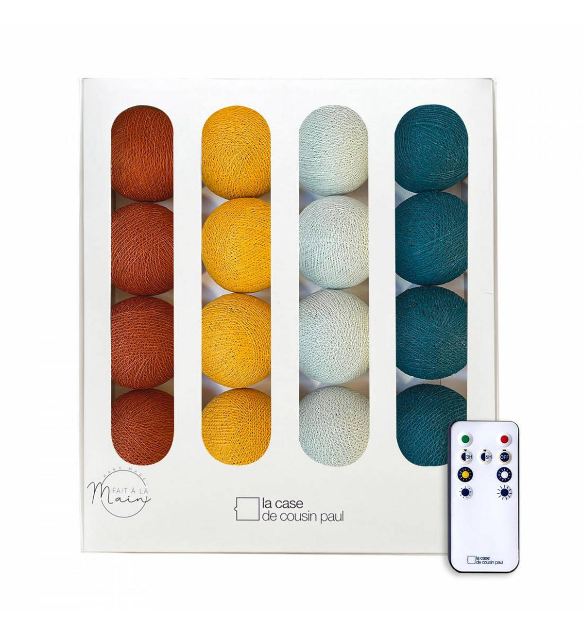 LICHTERKETTE LED Boxen - La Sieste - Blau und gelb - Blau, Textil (165cm) - La case du cousin paul