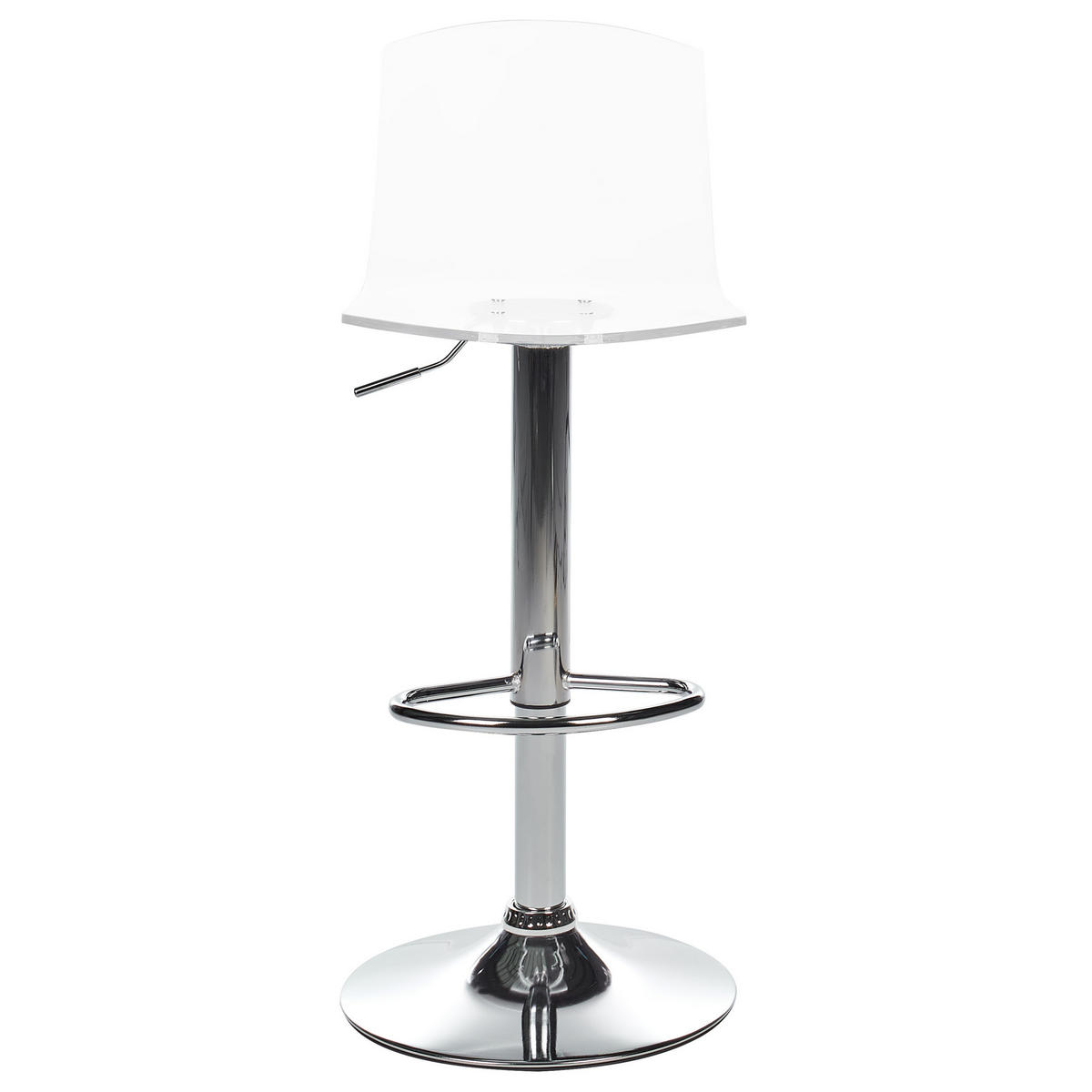 DREHHOCKER 2er-Set Transparent Imola - Transparent/Silberfarben, Kunststoff (38/82/43cm) - Beliani