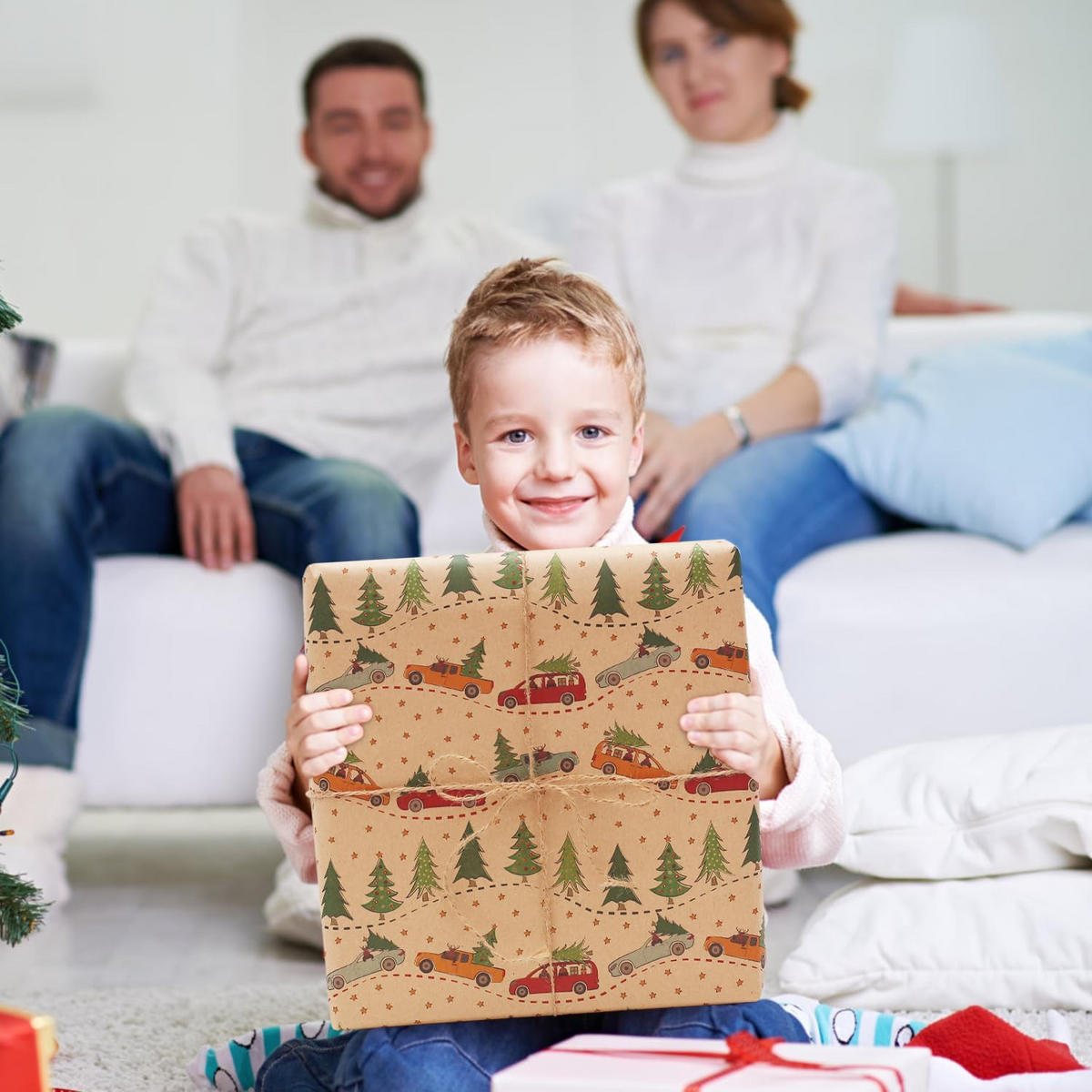 GESCHENKPAPIER – Weihnachts-Geschenkpapier – 43 x 300 cm – Braun - Braun, Papier (4/4/43cm)