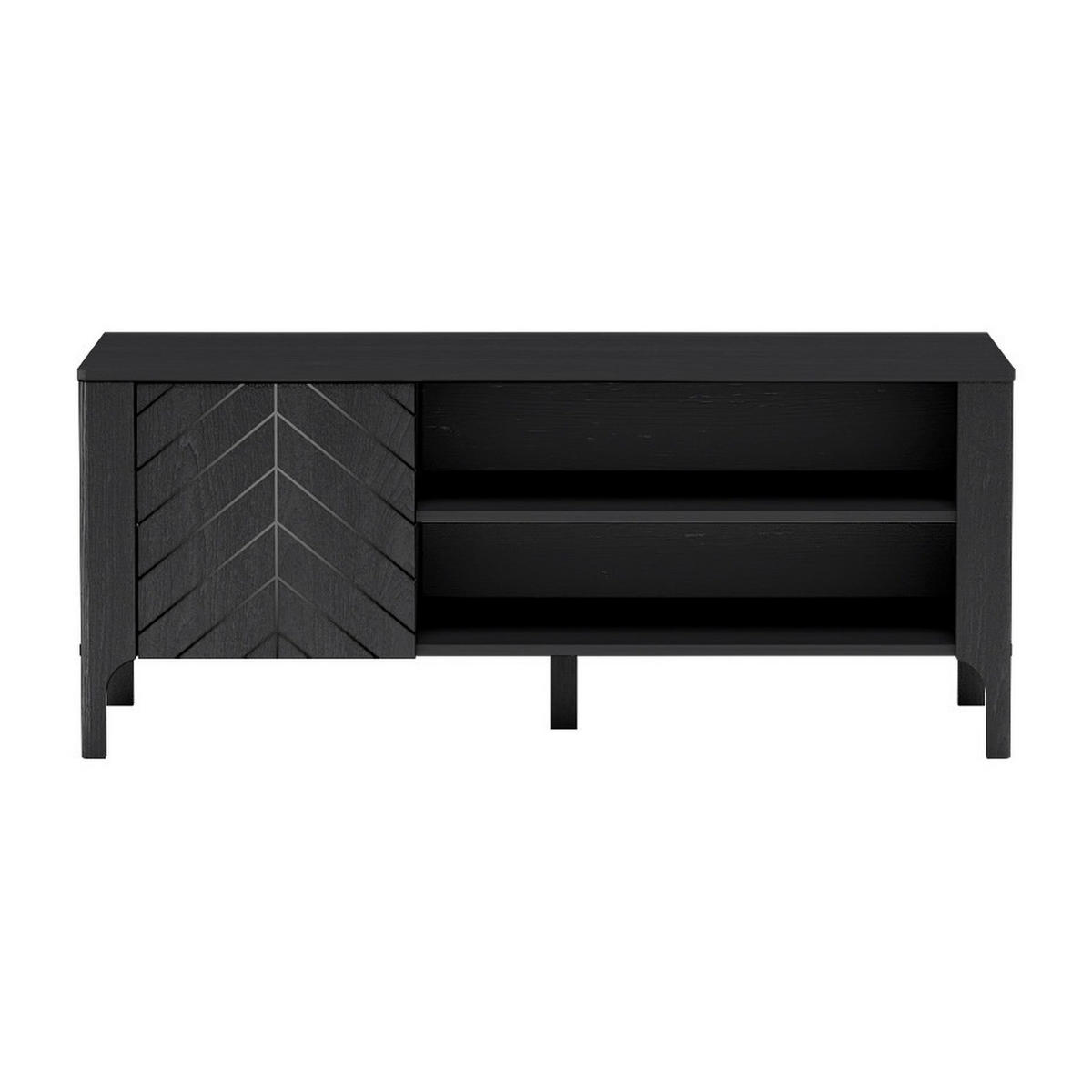 TV-LOWBOARD Malumi MM-6 135 x 57 x 40,5 cm Schwarz Paintflow - Schwarz, Holzwerkstoff/Metall (135/57/40.5cm) - Koseto
