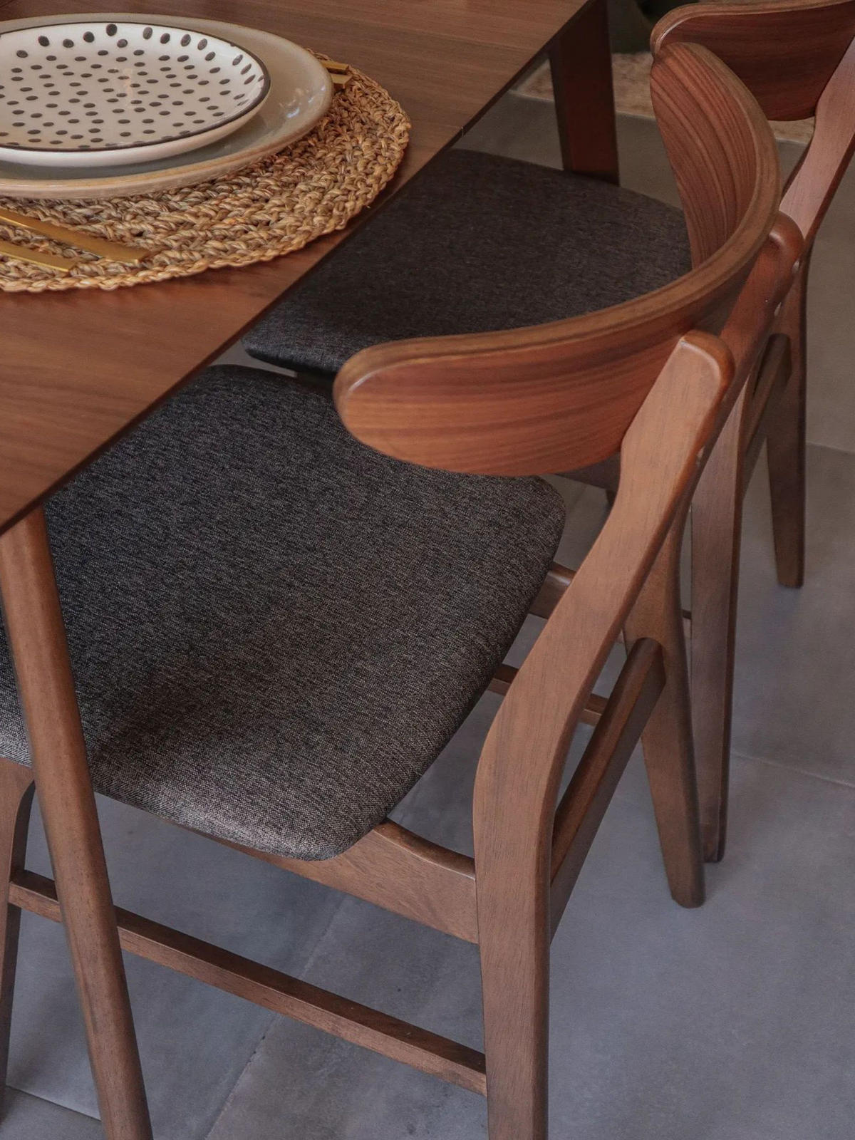 JÍDELNÍ ŽIDLE sada 2 ks Kaučukovníkové dřevo Šedá Lynn - šedá, dřevo/textil (49/78/47cm) - Beliani