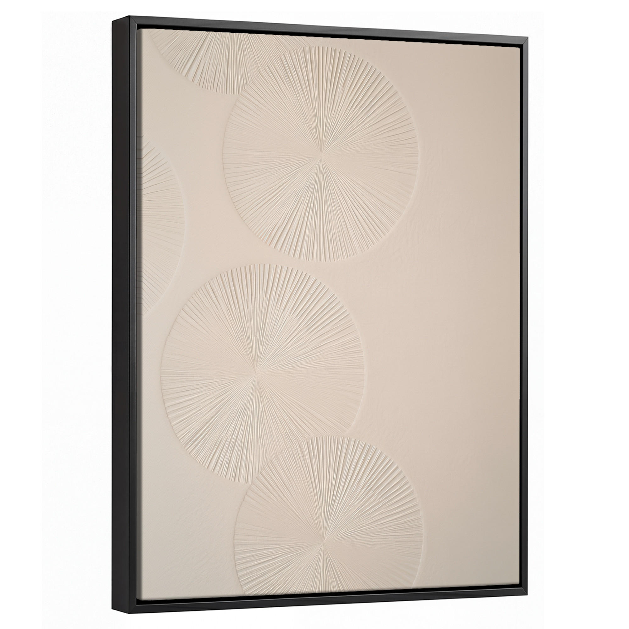 LEINWAND Bilder mit Rahmen - Japandi - Beige - Modern - 30x40 - Ecru, Textil (30/40cm) - MuchoWow