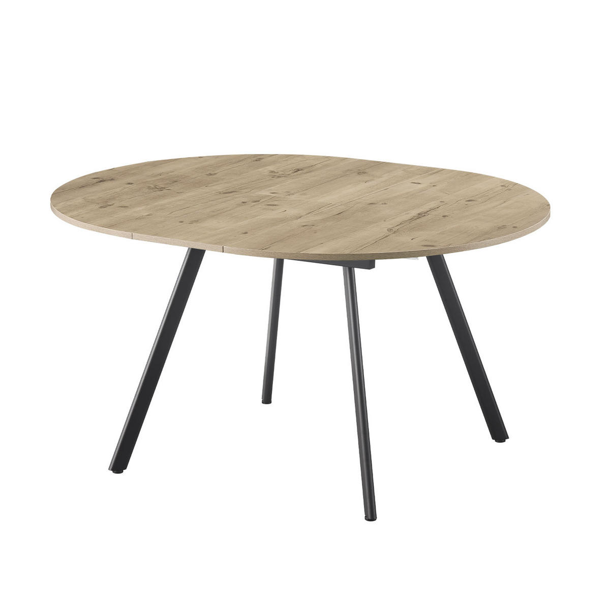 ESSTISCH TILL 120-150/120/76 cm Rund Sandeiche - Schwarz/Eiche San Remo, Holzwerkstoff (120/120/76cm) - B&D Home