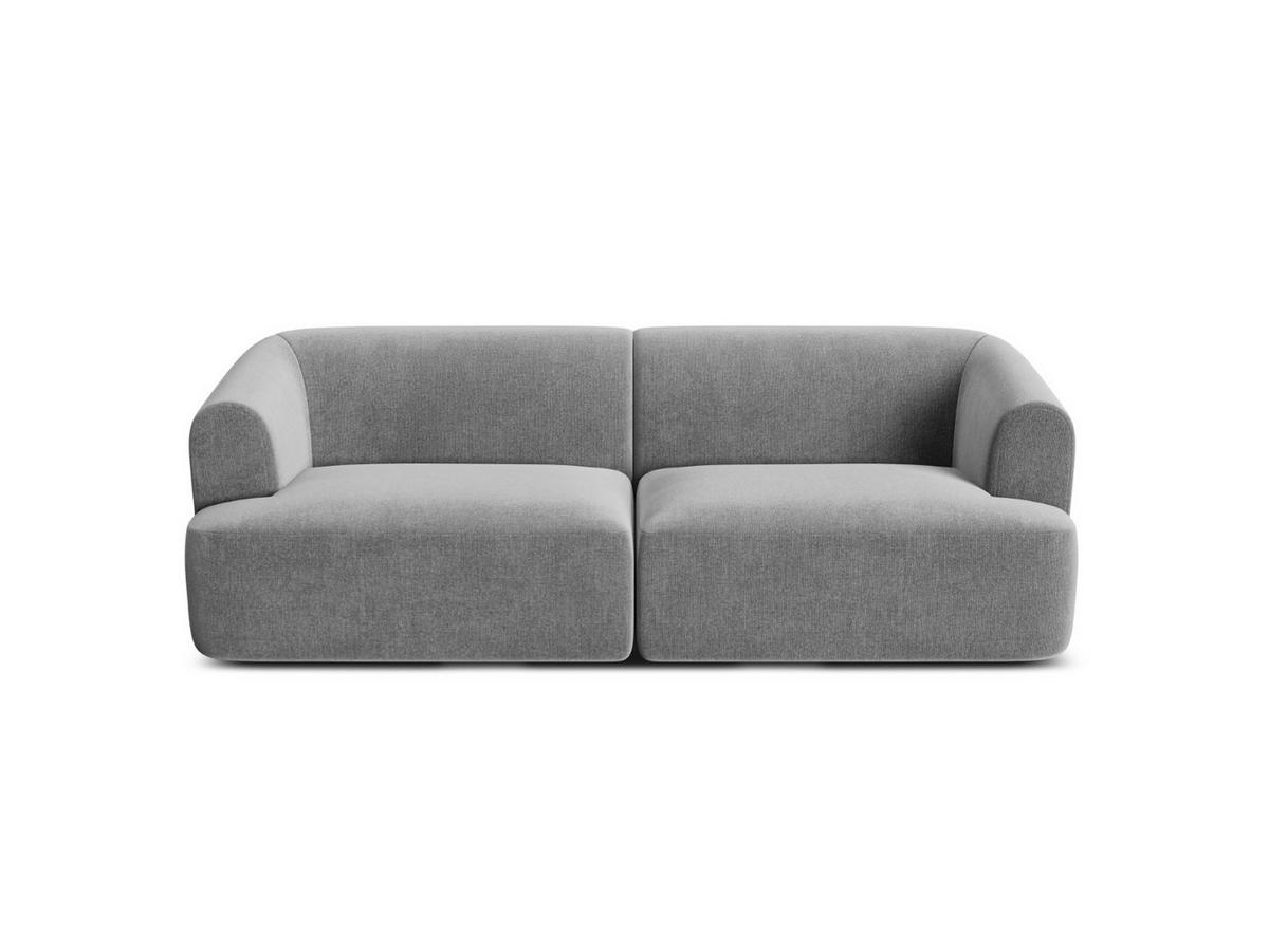 MODULARES-SOFA Campi aus Samt grau 3 Sitzplätze - Grau, Textil (90/70/220cm) - Cosmopolitan Design