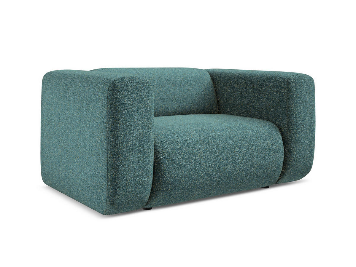 SESSEL Strukturstoff Stoff Blau - Blau/Petrol, Kunststoff/Textil (137/70/89cm) - Makamii
