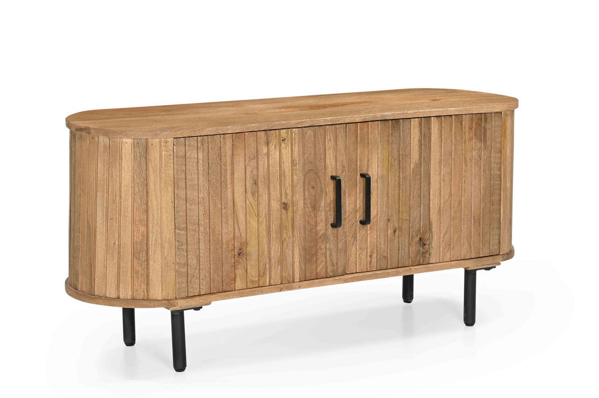 TV-MÖBEL aus Mangoholz 120cm, natürlich - Braun, Holz (120/56/46cm) - Giga Meubel