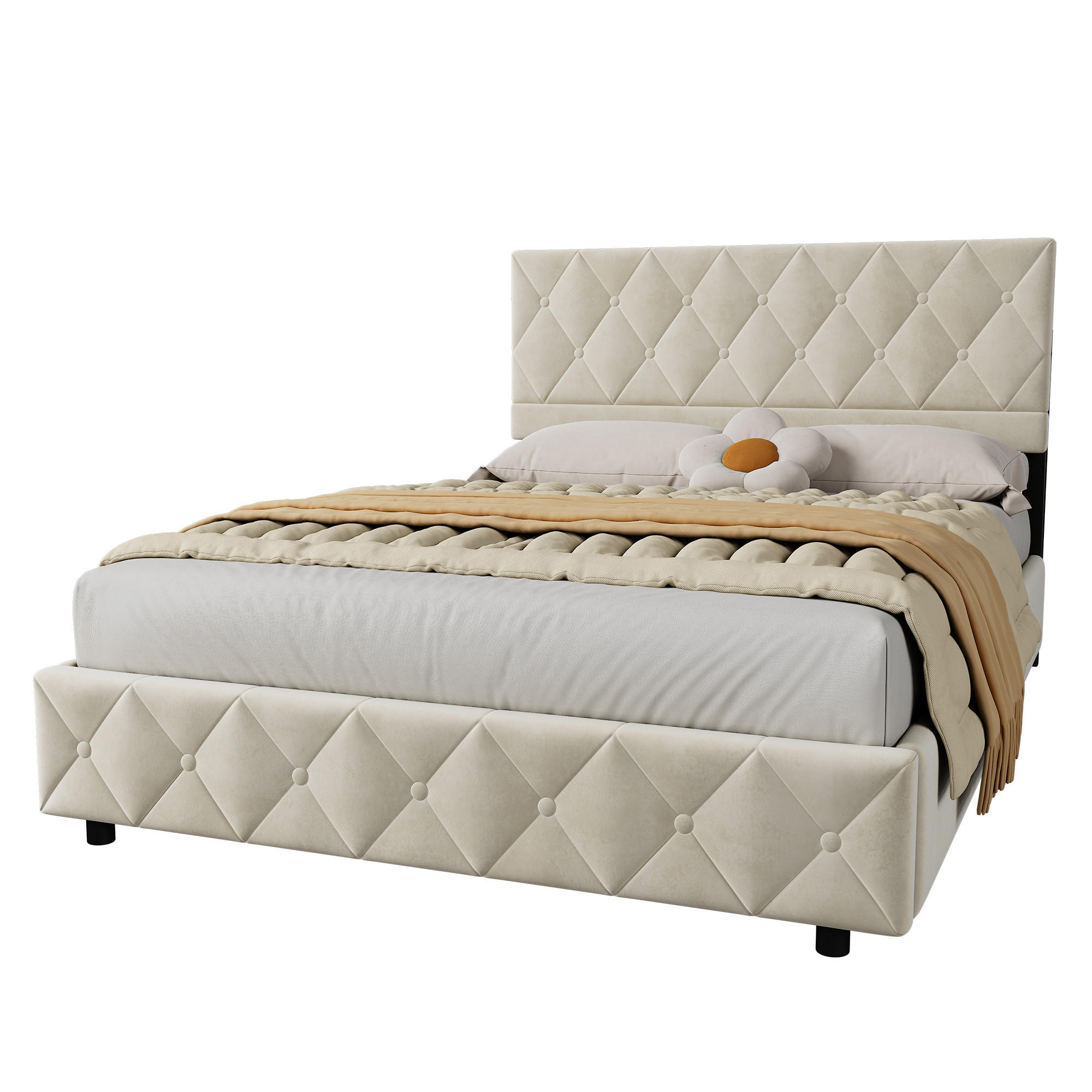 Beauniv Bett Beige 90x200 cm