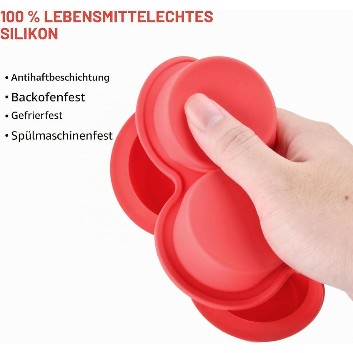 MUFFINFORM Set mit Backpinsel Rot - Rot, Kunststoff (13.5/2.5/13.5cm)