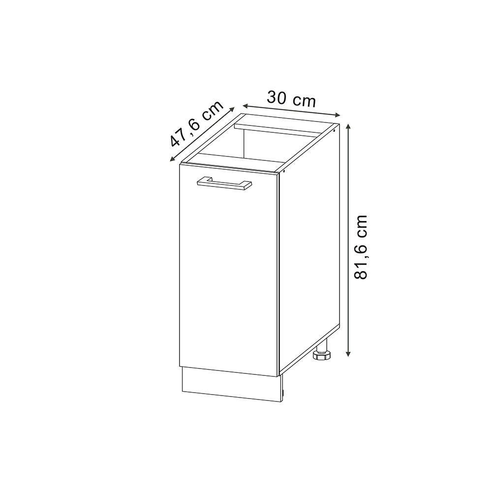 APOTHEKERSCHRANK R-Line Bordeaux Hochglanz 30 cm, AP Eiche - Bordeaux/Eiche Wotan, Holzwerkstoff (30/81.6/60cm) - Vicco