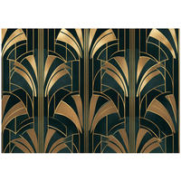 FOTOTAPETE Art Deco Gold Grün 250x175 cm - Multicolor, Papier (250/175cm) - Wallarena