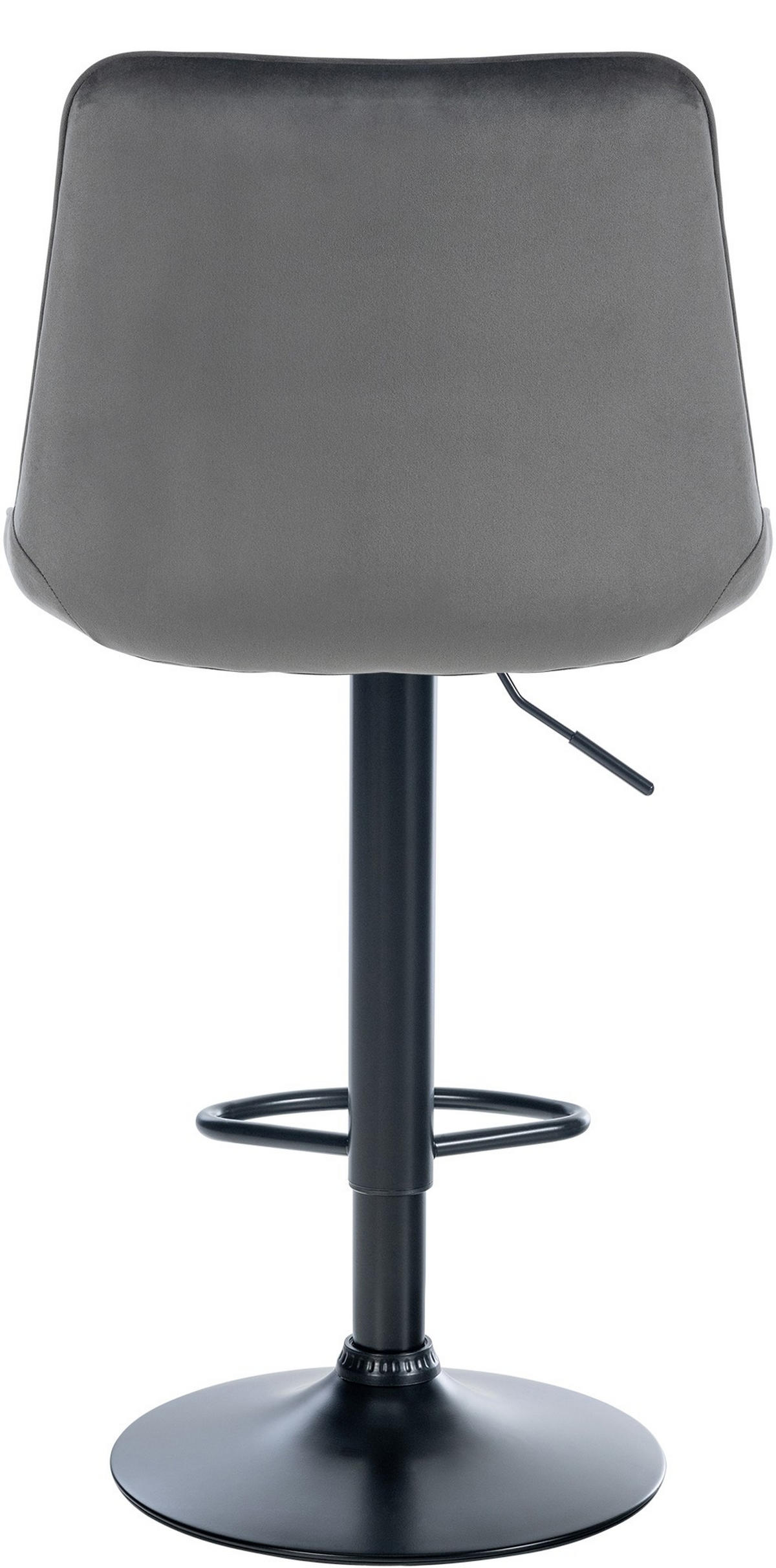BARHOCKER RIO Dunkelgrau Samt Schwarz - Dunkelgrau, Textil/Metall (49.5/91/50cm) - DELUKE