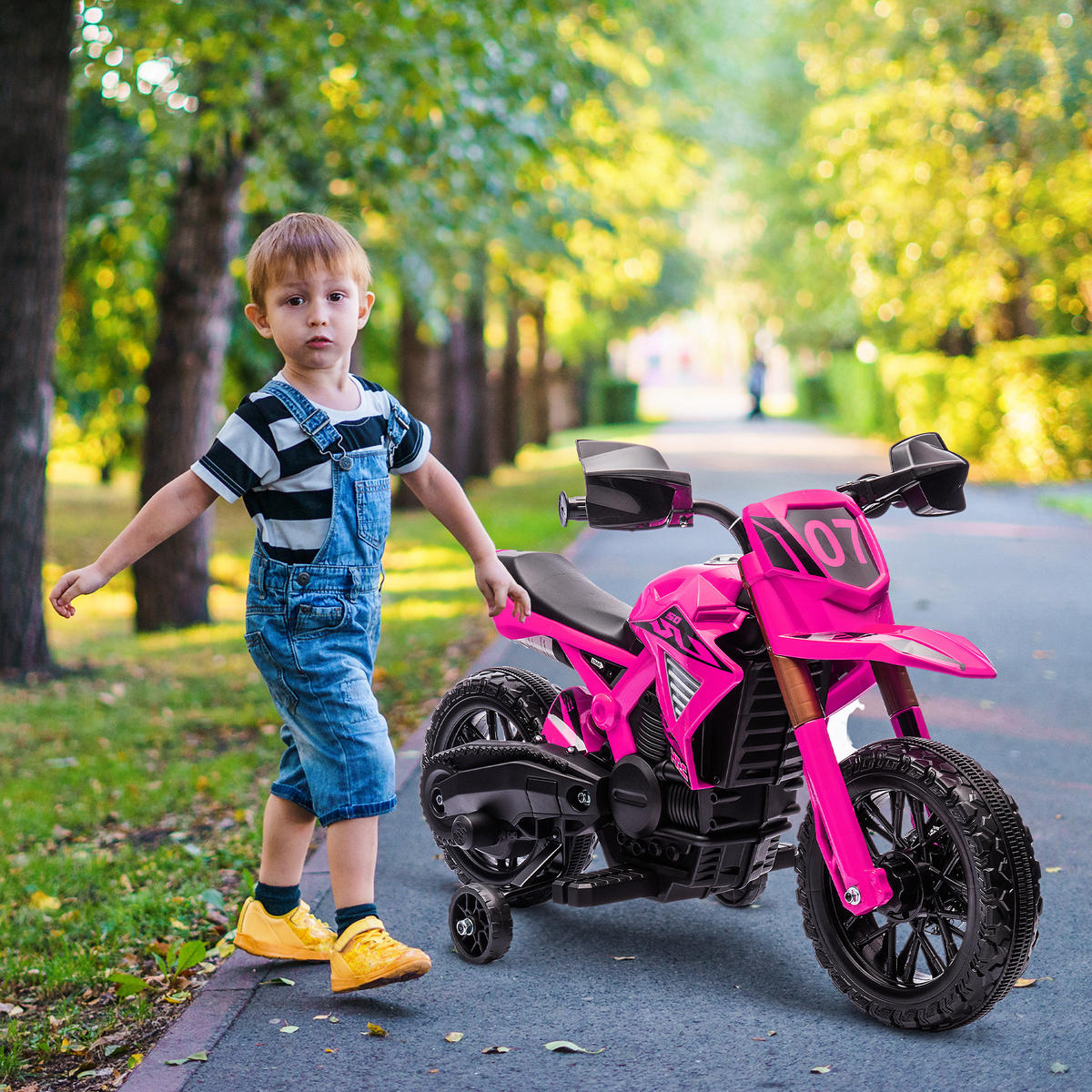 KINDERMOTORRAD, Rosa, Kunststoff, Metall - Rosa, Kunststoff (105/57/62cm) - AIYAPLAY