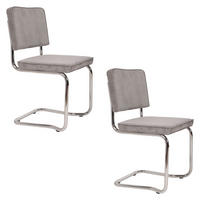 ESSZIMMERSTUHL Ridge Kink Rib Hellgrau - 2 er Set - Hellgrau, Textil (48/85/50cm) - Zuiver