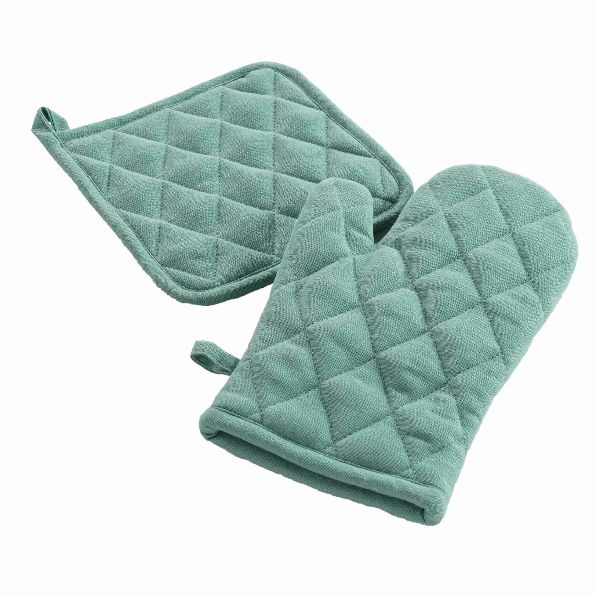 KÜCHENHANDSCHUH UND UNTERSETZER Ardenia 18/28 cm - Grün, Textil (28/20cm) - Douceur d´intérieur