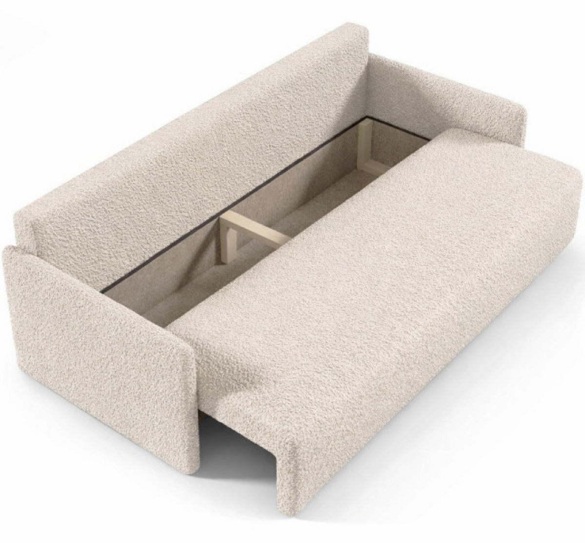 SOFA Hellbeige SISI Mit Schlaffunktion - Ecru/Beige, Textil (207/90/87cm) - Sepro Meble