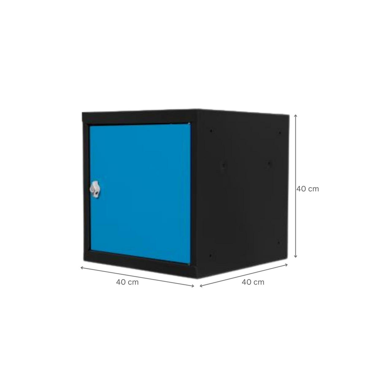 SCHLIESSFACHWÜRFEL 2x Blocky mit Drehriegelschloss für Vorhängeschloss 40x40x40cm Anthrazit/Lichtblau - Blau/Anthrazit, Metall (40/40/40cm) - PROREGAL