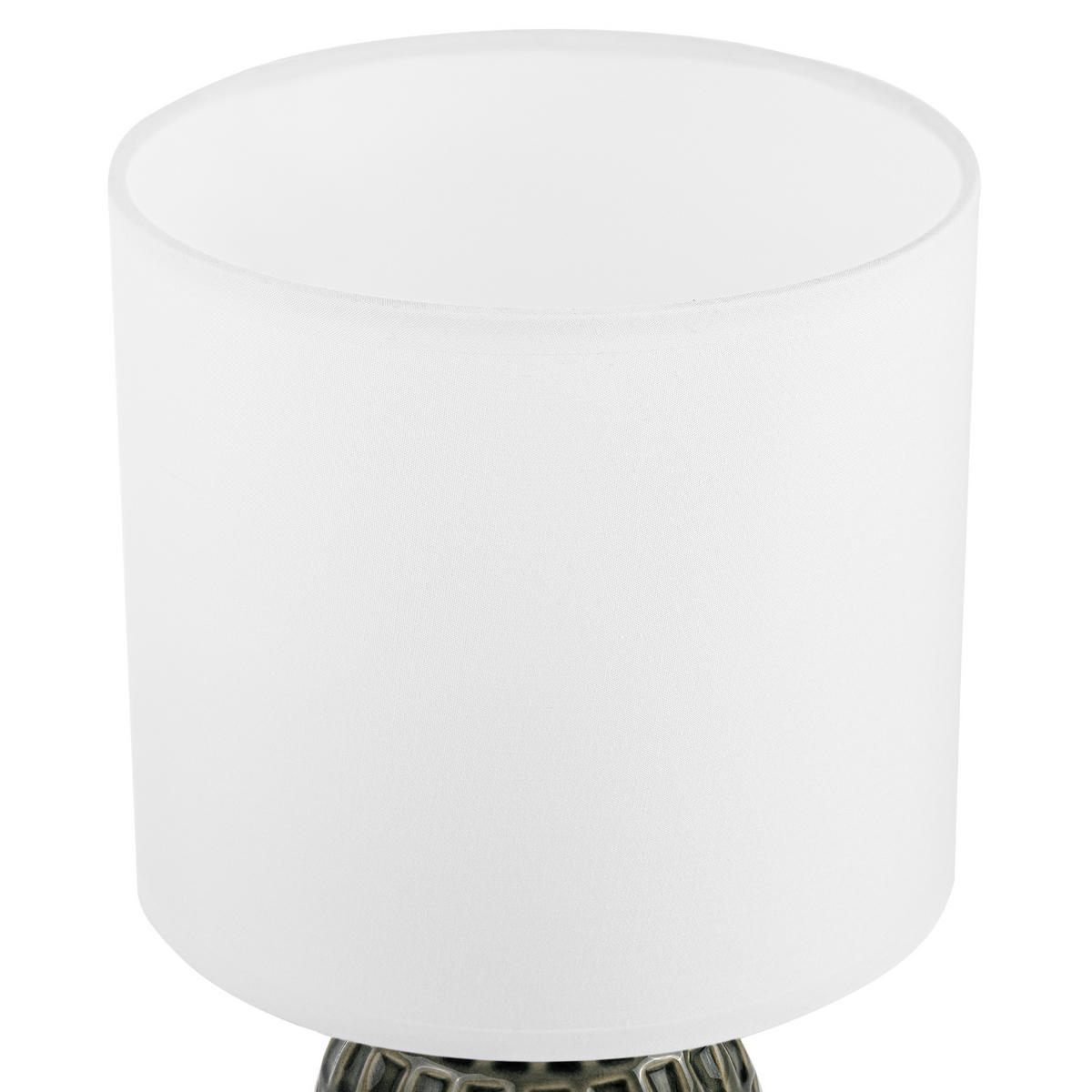TISCHLAMPE STANDI, Grau, Weiß - Grau, Keramik/Textil (16.5/16.5/31.5cm) - KONSIMO®