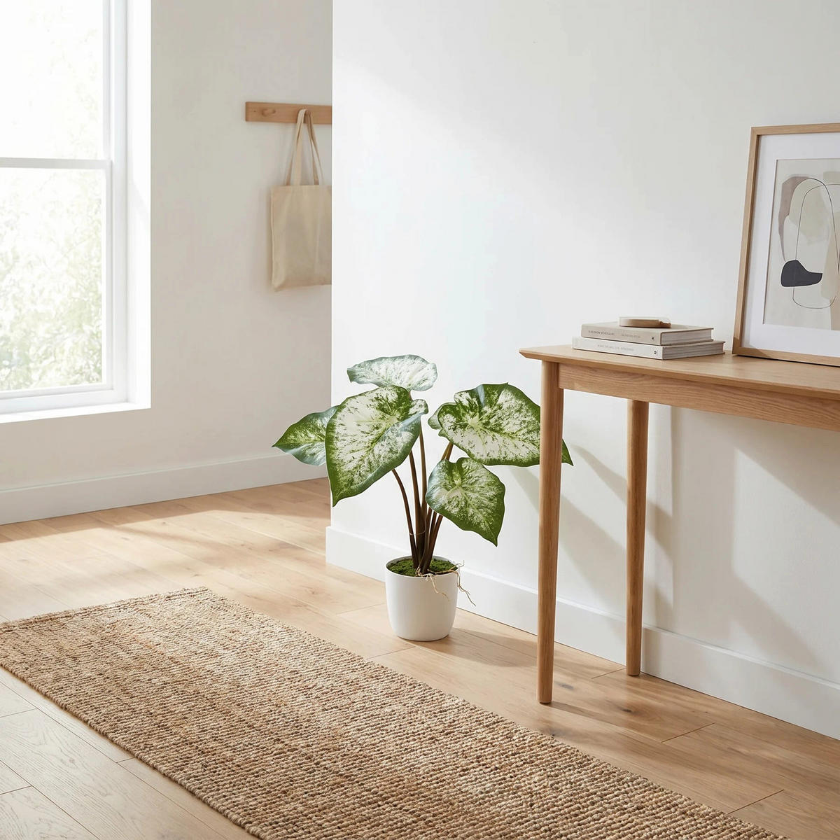 KUNSTPFLANZE Künstliche Caladium - Dalia 45 cm - Grün, Kunststoff (43cm) - aplanta