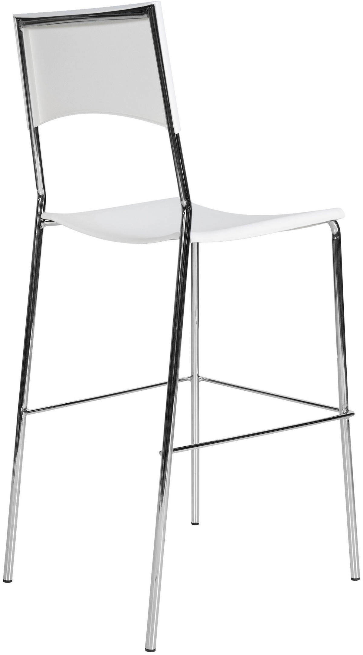 BARHOCKER Metall weiß - Chromfarben/Weiß, Metall (43/114/41cm) - CLP