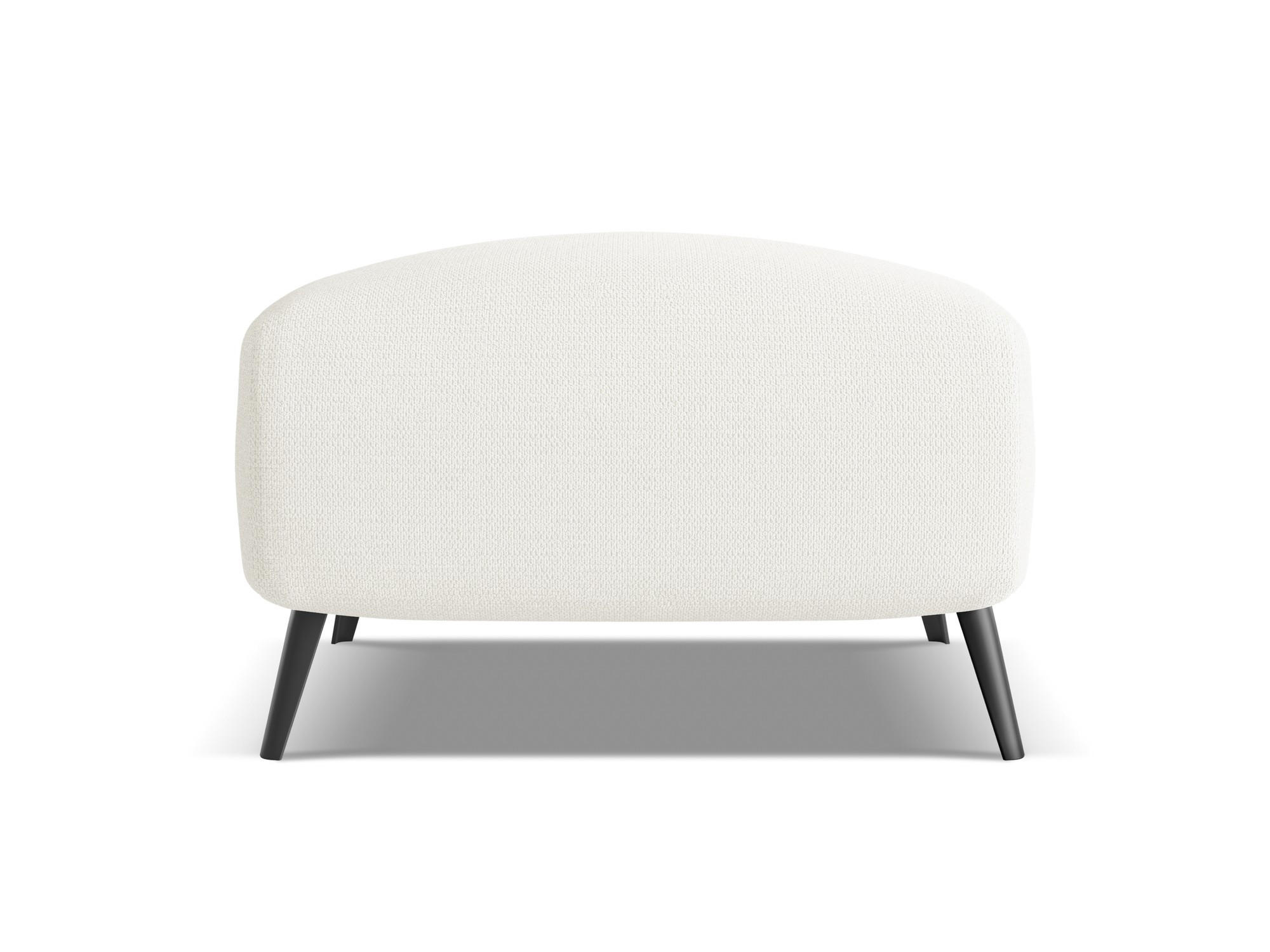 POUF Chenille Stoff Weiß - Schwarz/Weiß, Textil/Metall (65/44/65cm) - Makamii