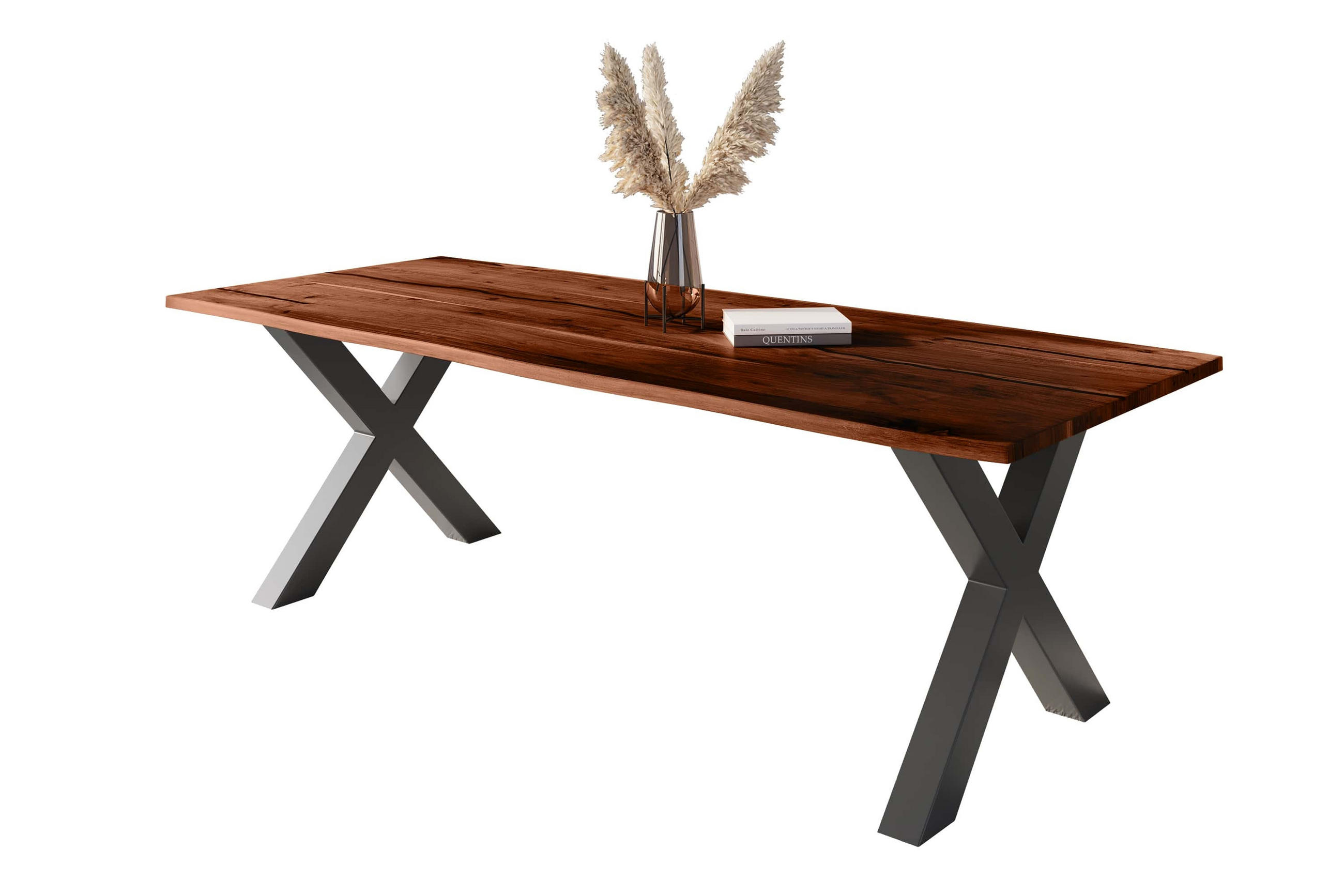 ESSTISCH POLLY - Schwarz/Braun, Holz/Metall (100/280/77cm) - SAM