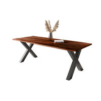 ESSTISCH POLLY - Schwarz/Braun, Holz/Metall (100/280/77cm) - SAM