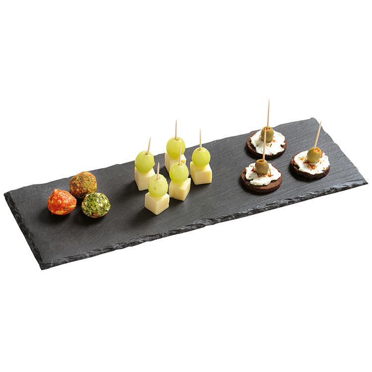 SERVIERTABLETT Schiefer Anthrazitfarben 38/13/0,7 cm - Anthrazit, Stein (13/0.7/38cm) - Kesper