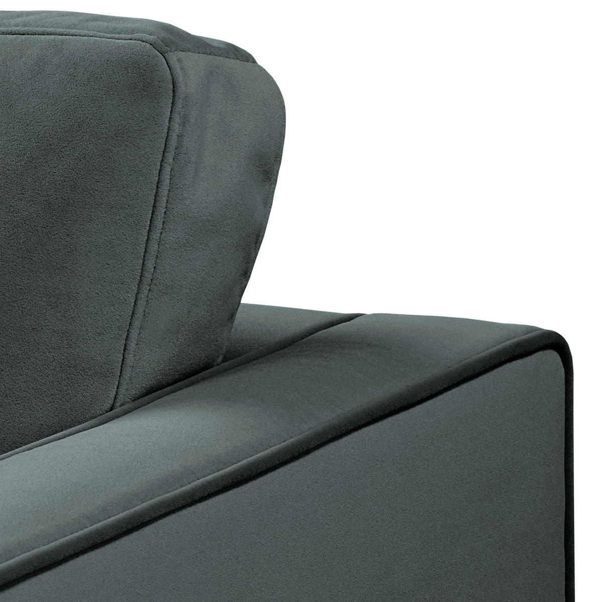 2-SITZER SOFA - Samt - Anthrazit, Textil (150/80/86cm) - home24