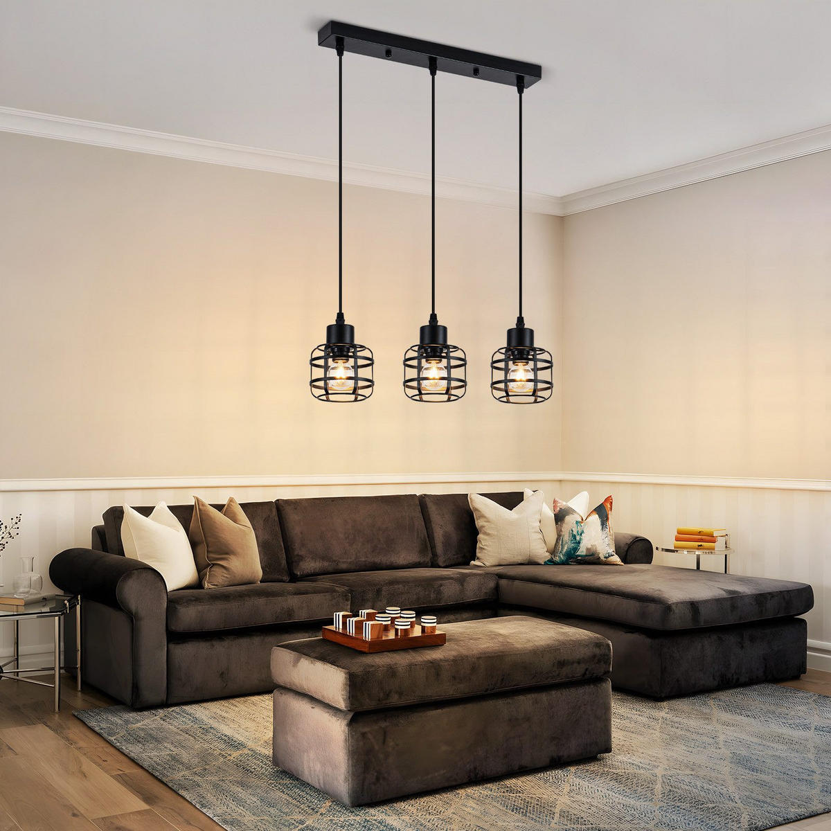 PENDELLEUCHTE BARR Ⅲ 43/10/140 cm - Schwarz, Metall (43/10/140cm) - Nettlife