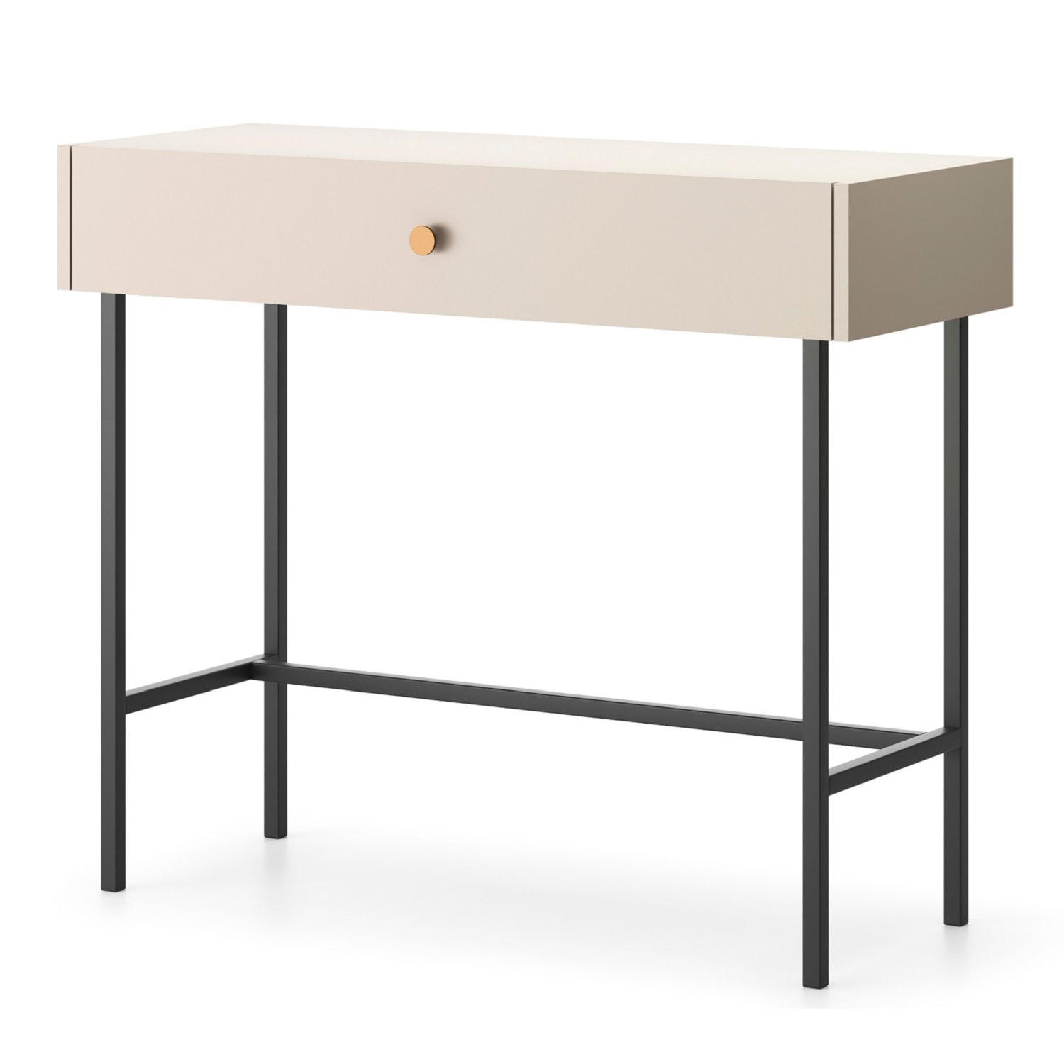 SCHMINKTISCH Divenos Greige 93 cm - Taupe/Goldfarben, Holzwerkstoff/Metall (39/93.2/79cm) - Selsey