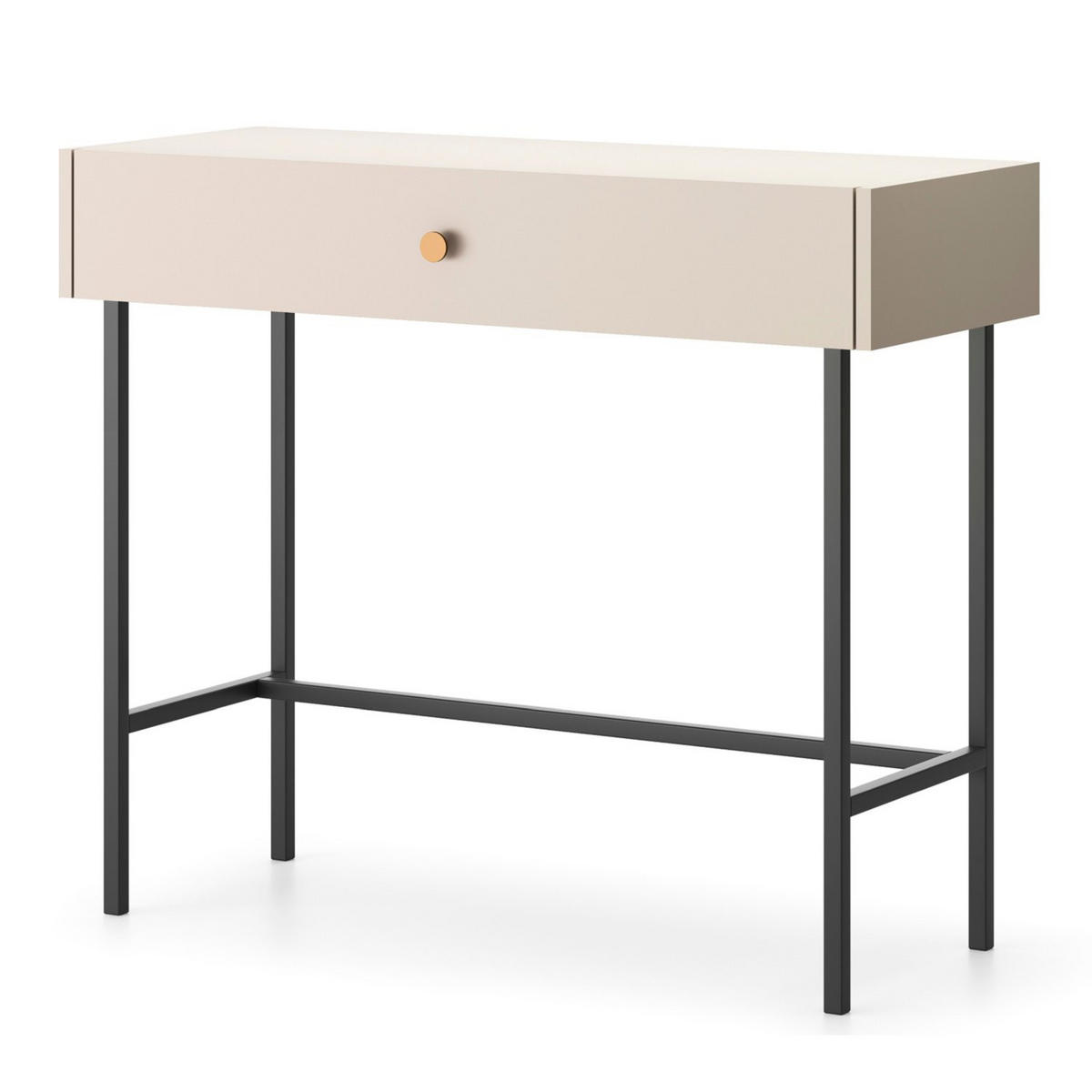 SCHMINKTISCH Divenos Greige 93 cm - Taupe/Goldfarben, Holzwerkstoff/Metall (39/93.2/79cm) - Selsey