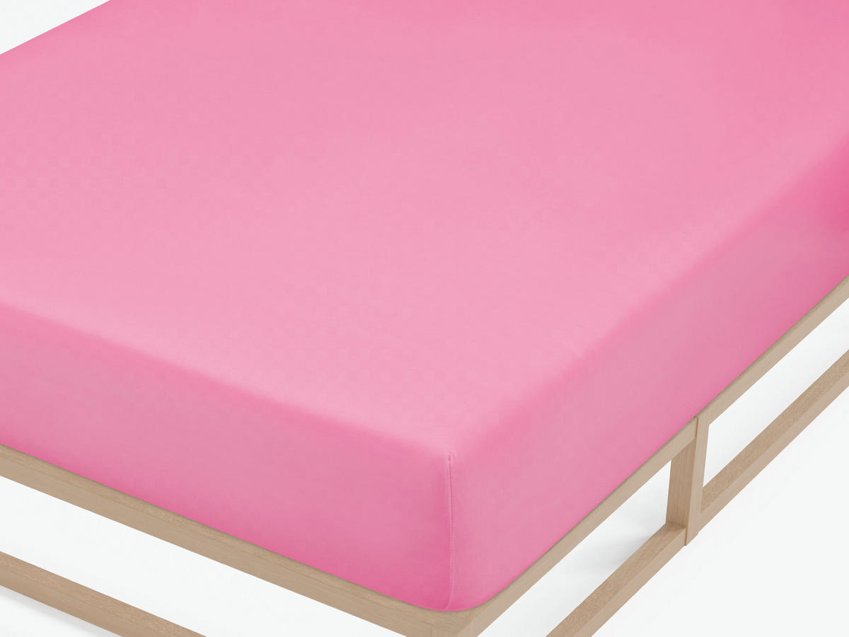 SPANNBETTTUCH Premium Jersey pink, 60x120 cm - 70x140 cm - Pink, Textil (70/140cm) - biberna