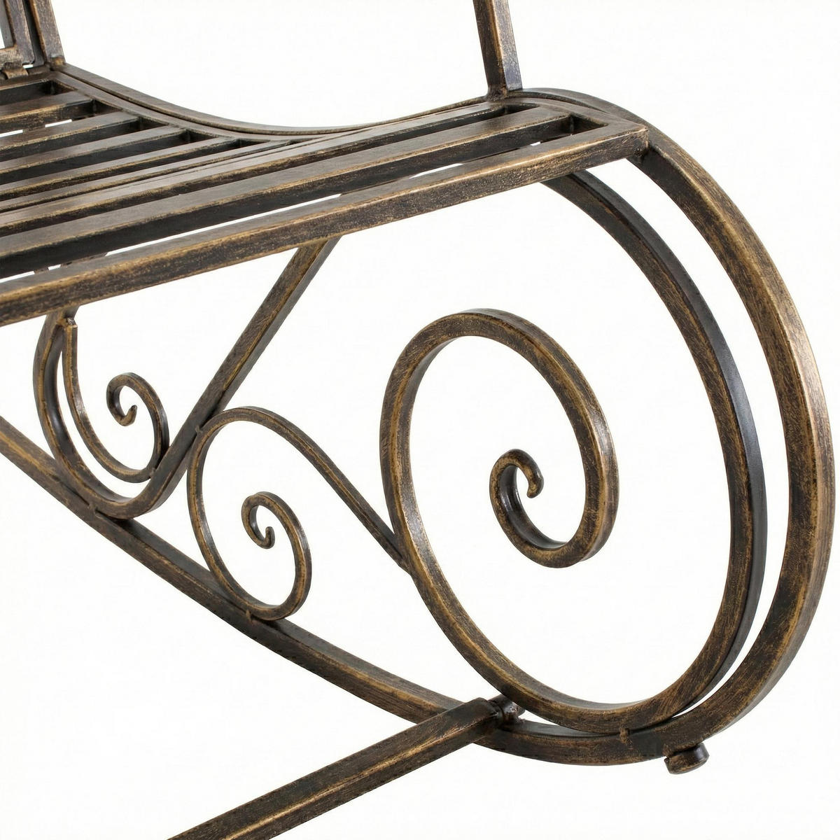 SCHAUKELSTUHL Anna Antik Outdoor 56x90x94cm Metall Bronze Gartenstuhl - Bronzefarben, Metall (56/94/90cm) - DELUKE