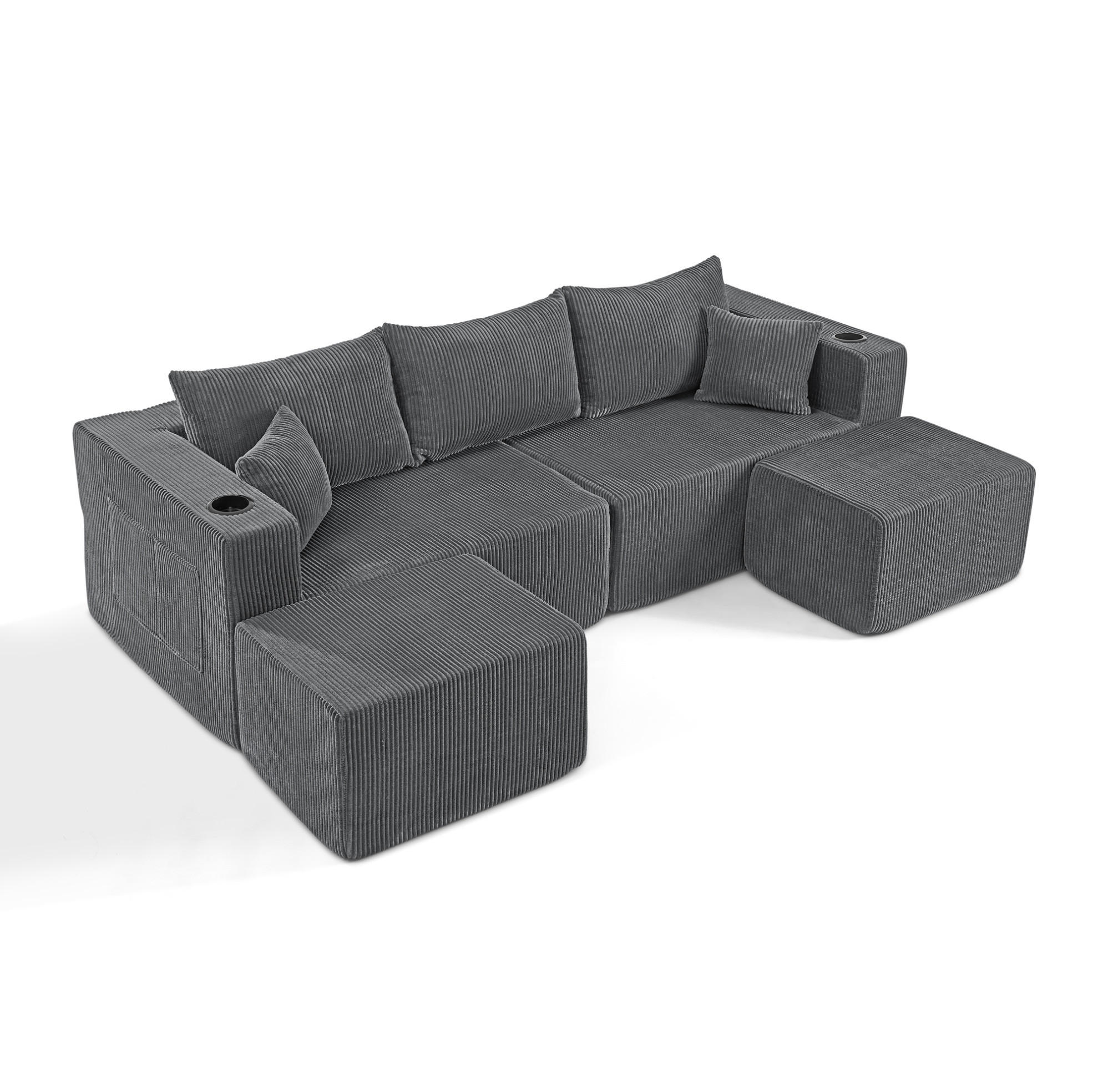 Meubliv Sofa Grau 138x75x230 cm