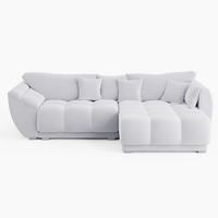 ECKSOFA LARGO Rechts Hellgrau Velours Premium L-Form Couch mit Schlaffunktion & Bettkasten - Hellgrau/Schwarz, Holz (285/180cm) - Barchello