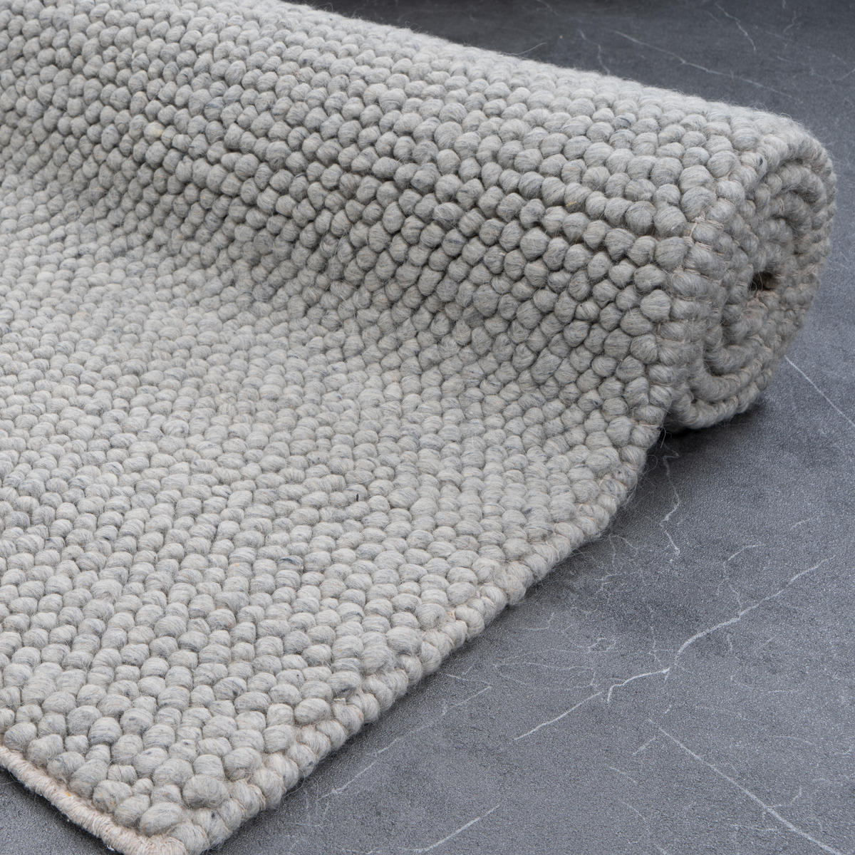 WOLLTEPPICH WOOLY 80/150 silber - Silberfarben, Naturmaterialien (80/150cm) - Consilio Concept