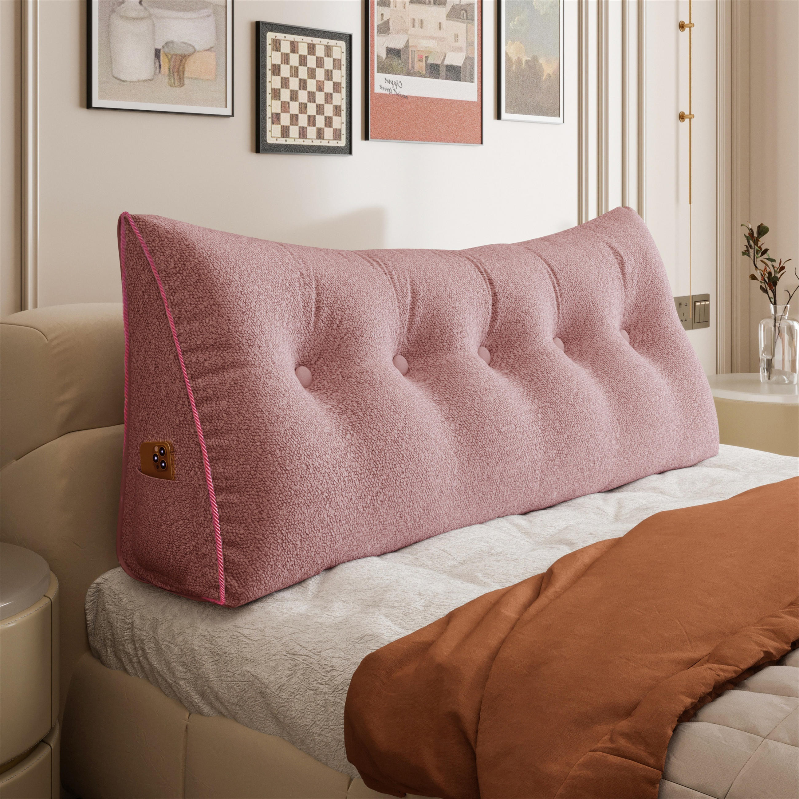 RÜCKENKISSEN Plüsch Rosa 160 cm - Altrosa, Textil (50/160cm) - Vercart