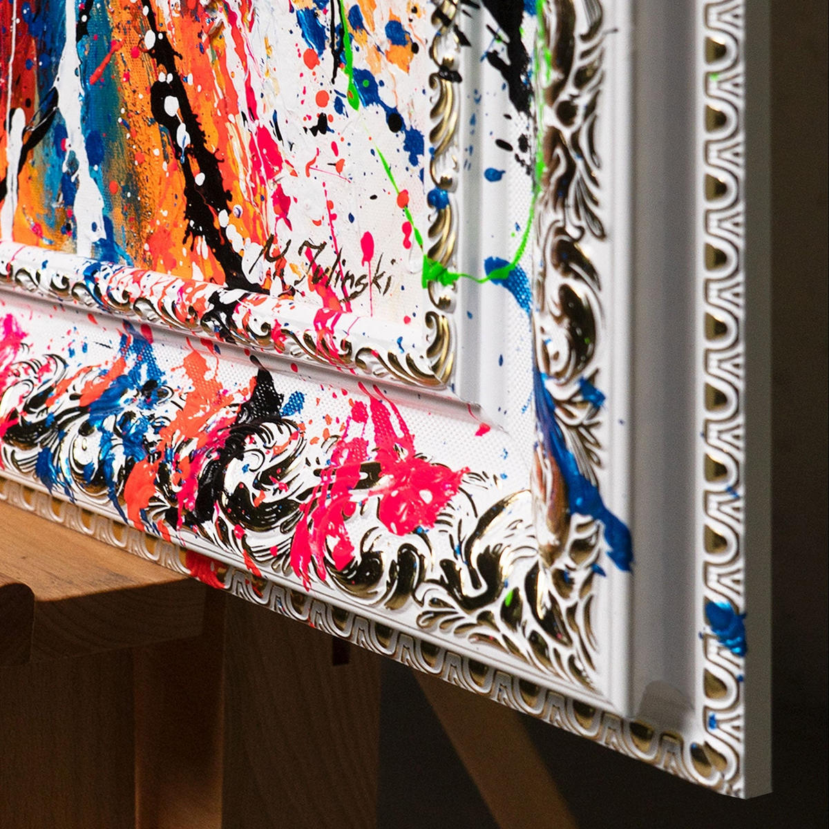 GEMÄLDE König der Farben Schattenfugenrahmen Weiß 120x80 cm - Weiß, Holz (120/80cm) - YS-art gallery