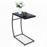 BEISTELLTISCH - Schwarz, Holzwerkstoff/Metall (25/47.5/58.5cm) - Relaxdays