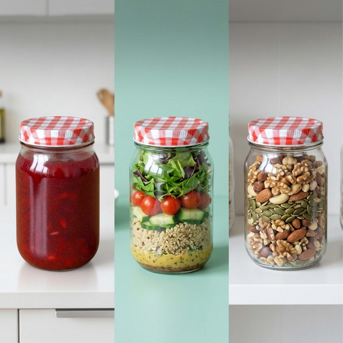 SET zavařovacích sklenic - průhledná, kov/sklo (0.4L) - Relaxdays