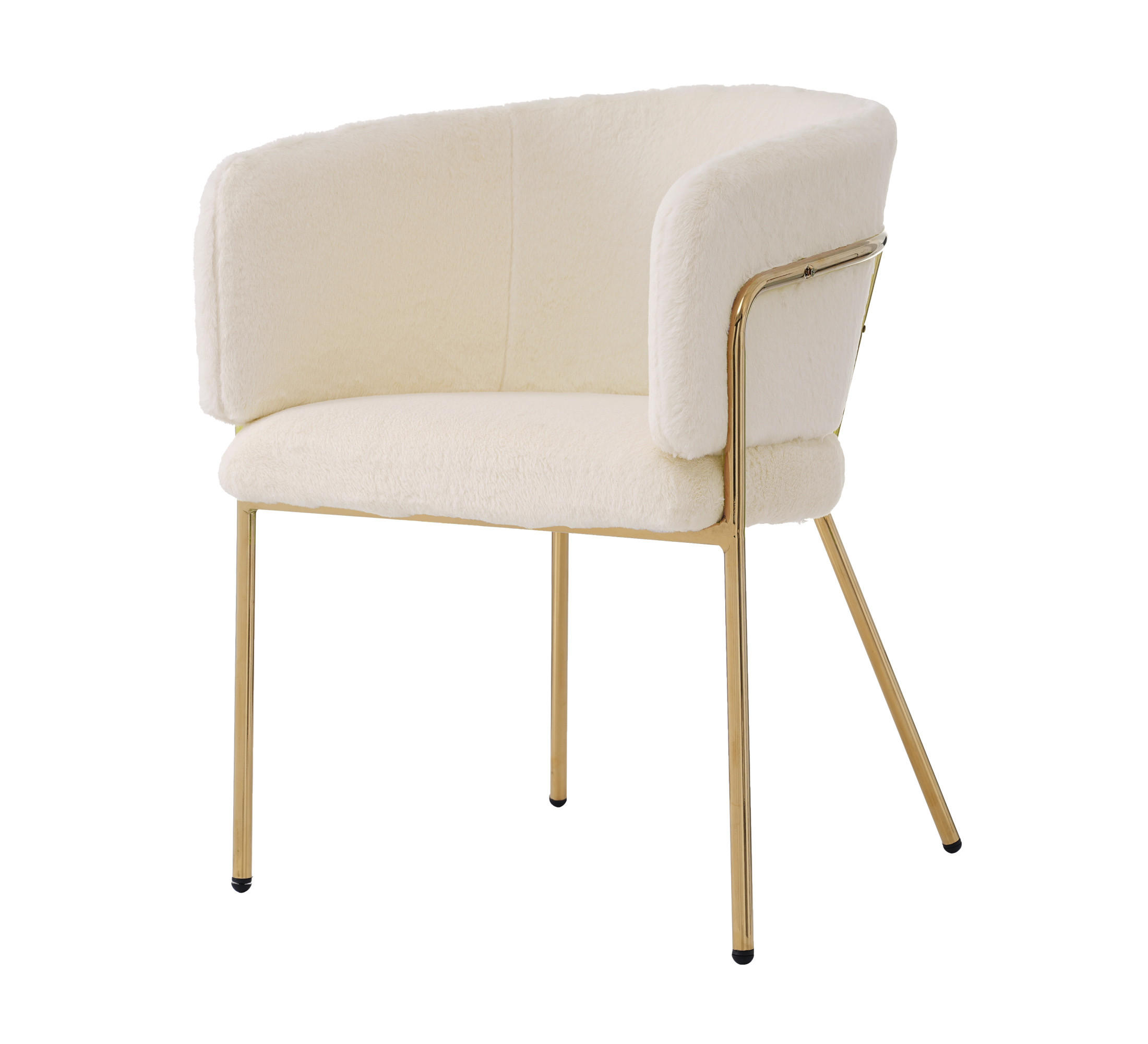 FREIZEITSTUHL Kunstfell Metallbeine Weiß - Weiß, Textil (57/77/57cm) - FLIEKS