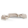 SOFASET Valerie 3-2-1 - Beige, Holzwerkstoff/Textil (228/79/90cm) - Fun Möbel