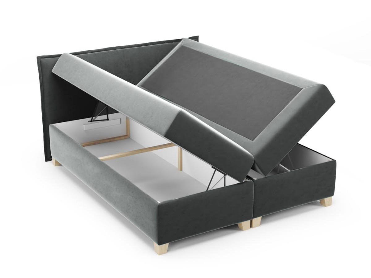 BOXBETT Fren - 180x200 - beige (Paros 02, Velvet) - Beige, Holz/Holzwerkstoff (180/200cm) - Sofnet